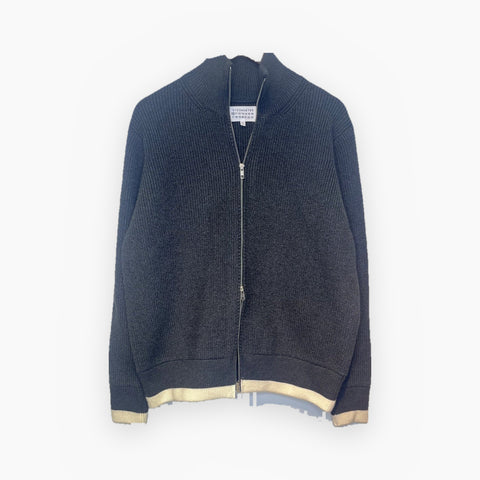 BELNAY Contrast Hem Zip Cardigan