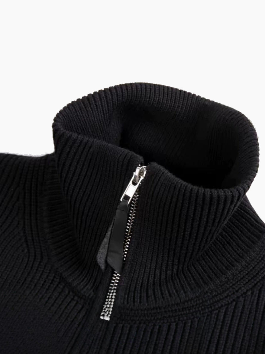 BELNAY Wide Rib Zip Cardigan