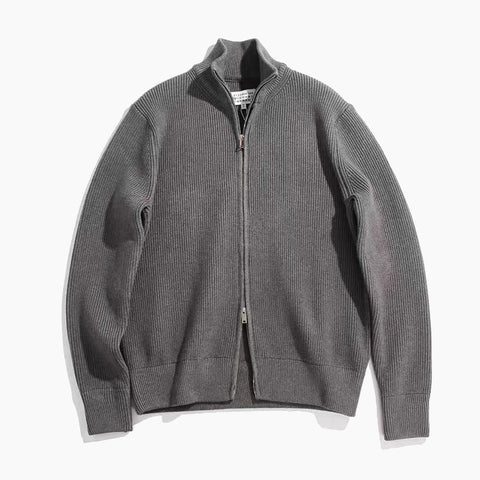 BELNAY Angled Hem Zip Cardigan
