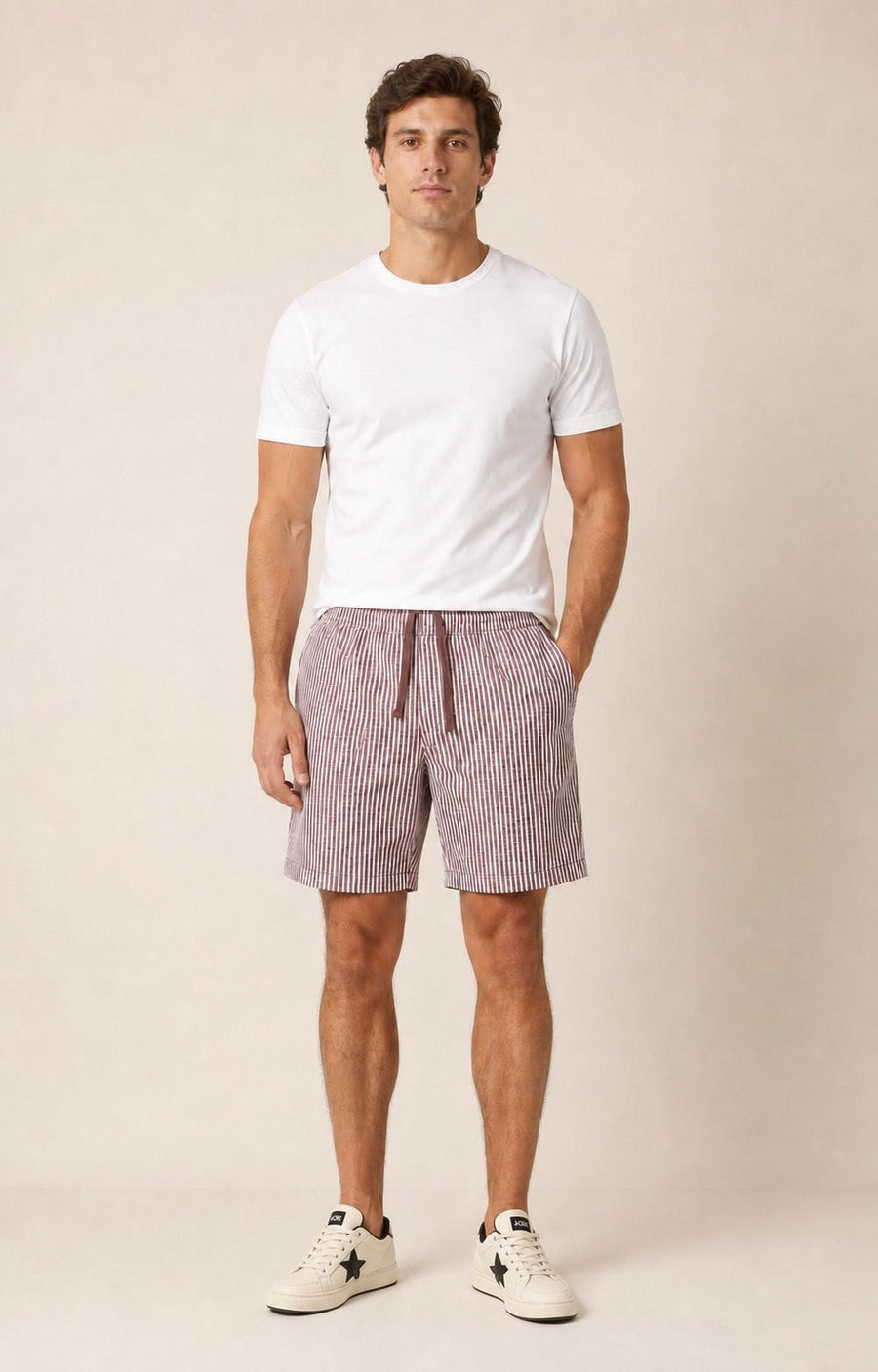 Striped Drawstring Shorts
