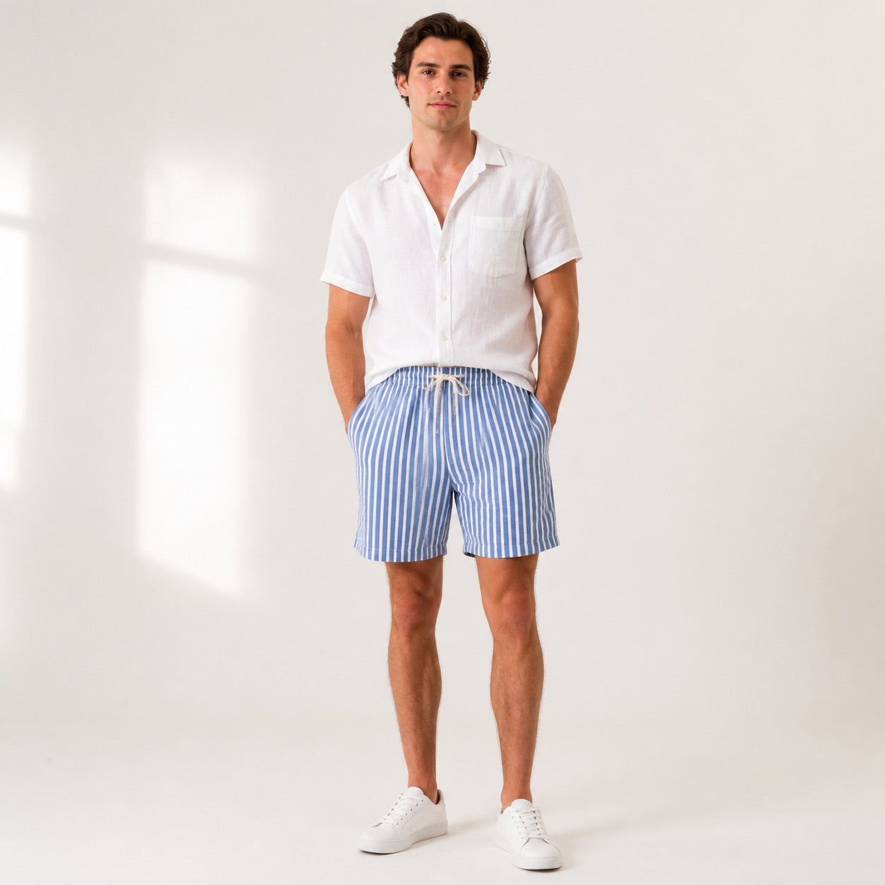 Striped Drawstring Shorts