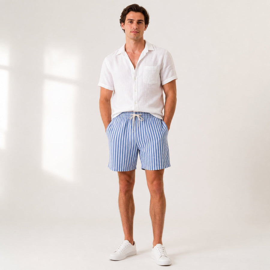 Striped Drawstring Shorts