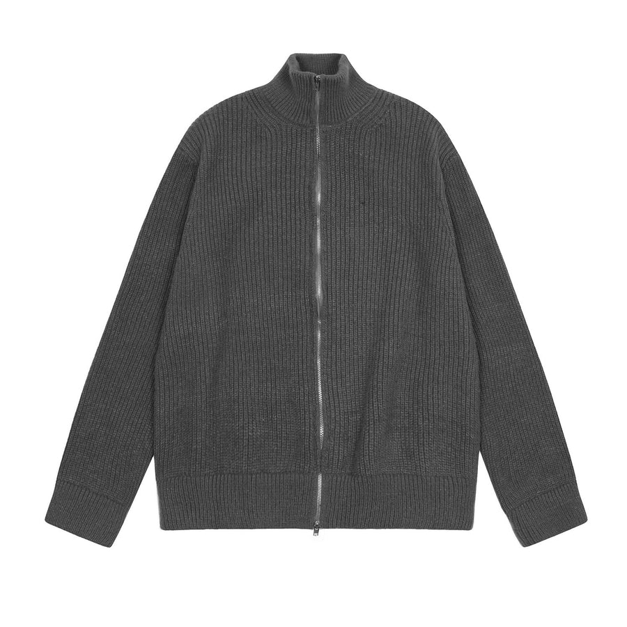BELNAY Angled Hem Zip Cardigan