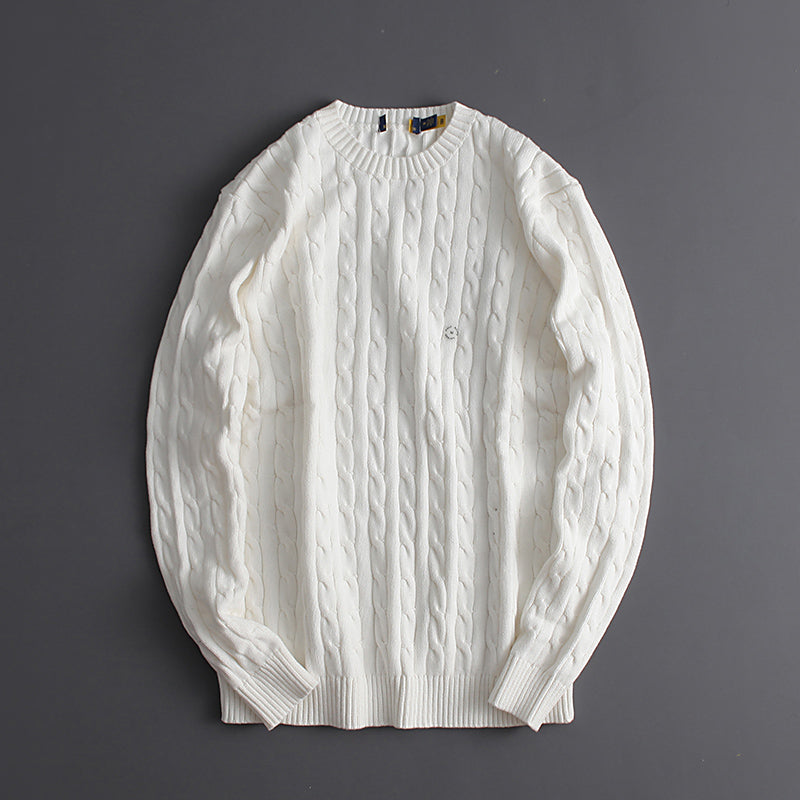BELNAY Embroidered Cable Sweater