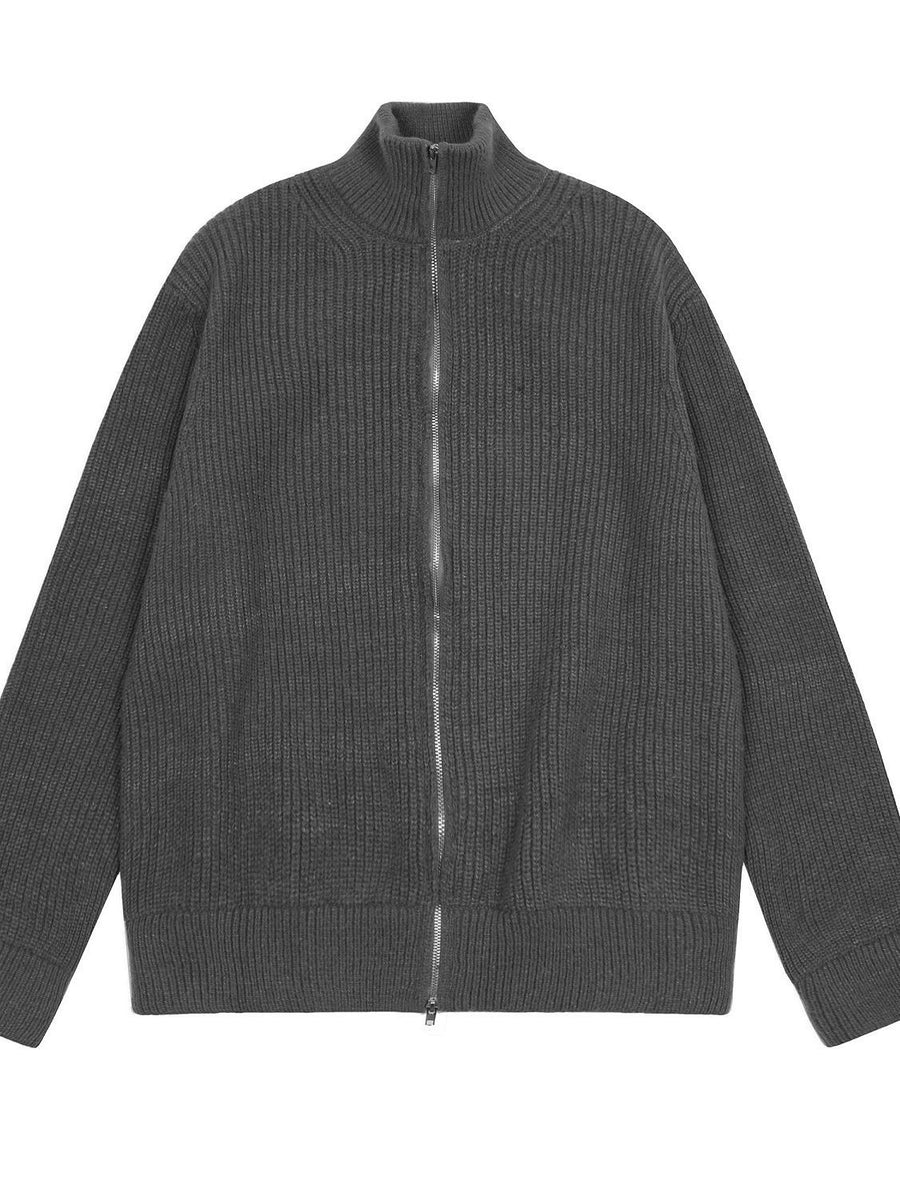 BELNAY Angled Hem Zip Cardigan
