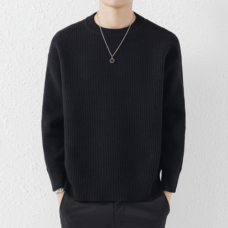 BELNAY Textured Crew Neck Sweater