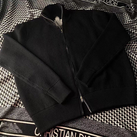 BELNAY Angled Hem Zip Cardigan