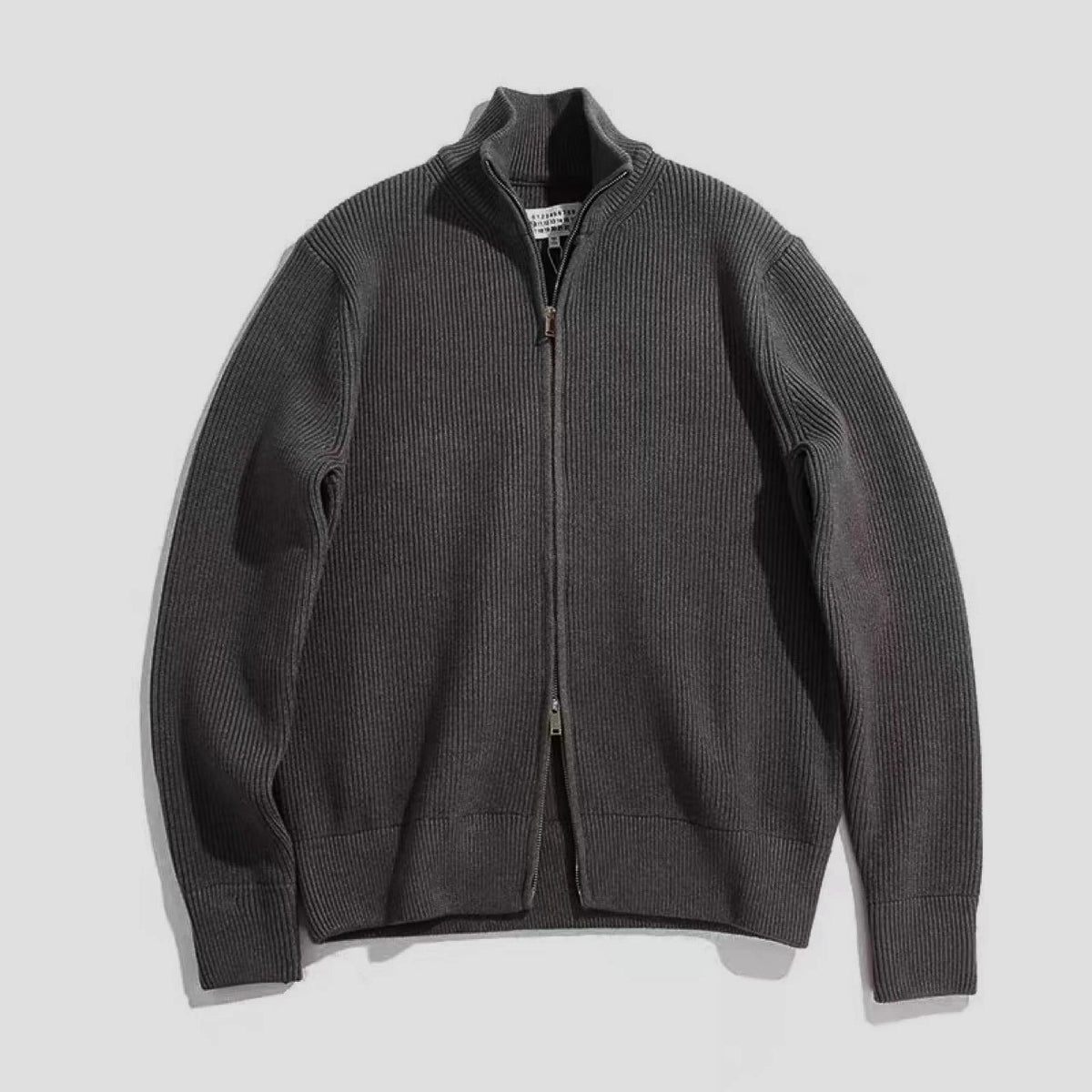 BELNAY Curved Hem Zip Cardigan