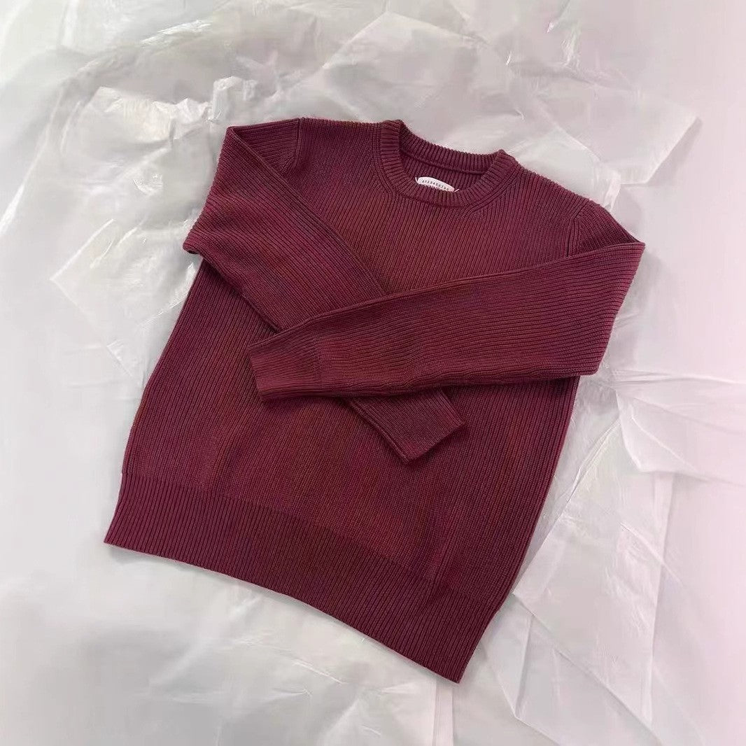 BELNAY Textured Crew Neck Sweater