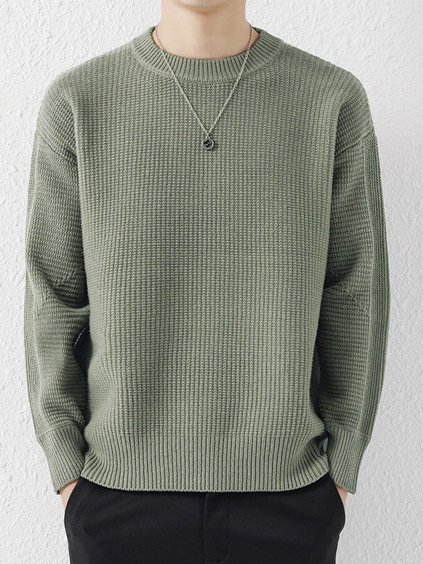 BELNAY Textured Crew Neck Sweater