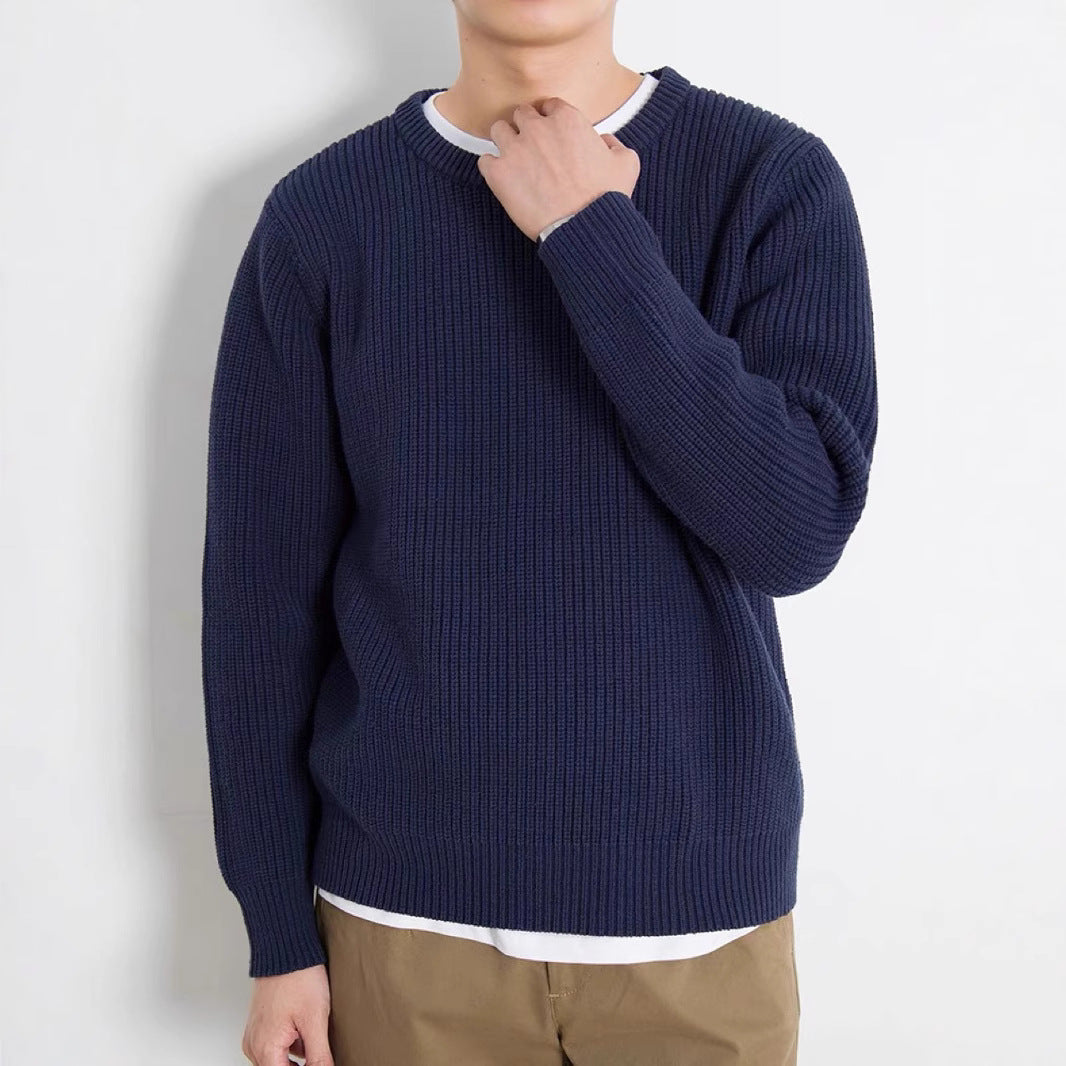 BELNAY Textured Crew Neck Sweater