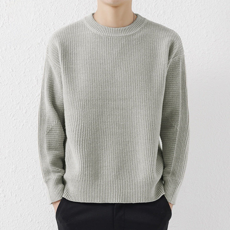 BELNAY Textured Crew Neck Sweater