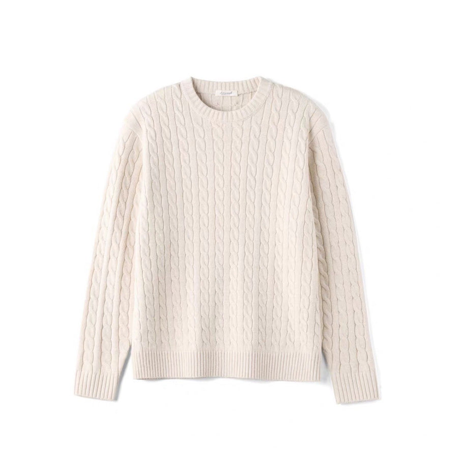 BELNAY Cable Crew Neck Sweater
