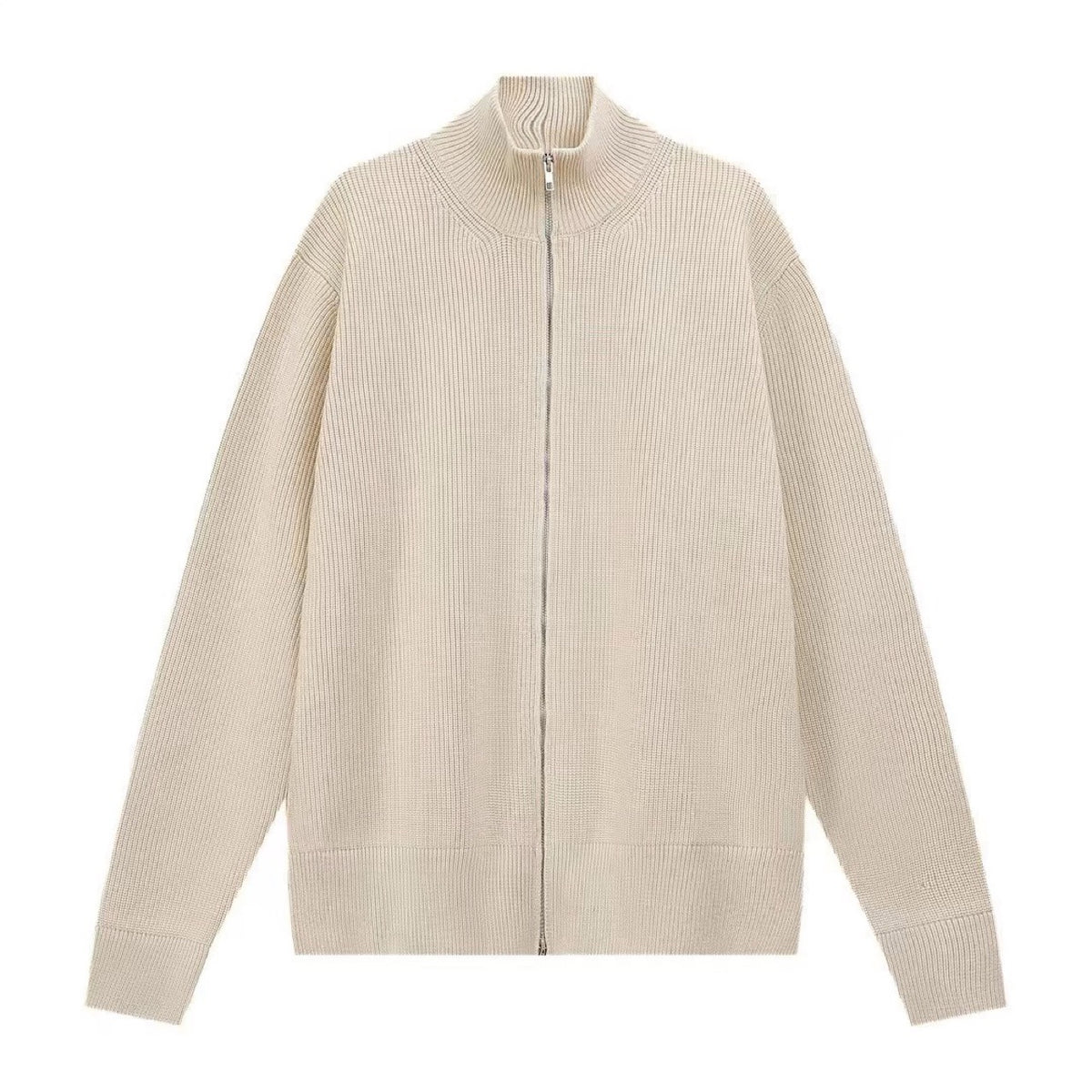 BELNAY Angled Hem Zip Cardigan