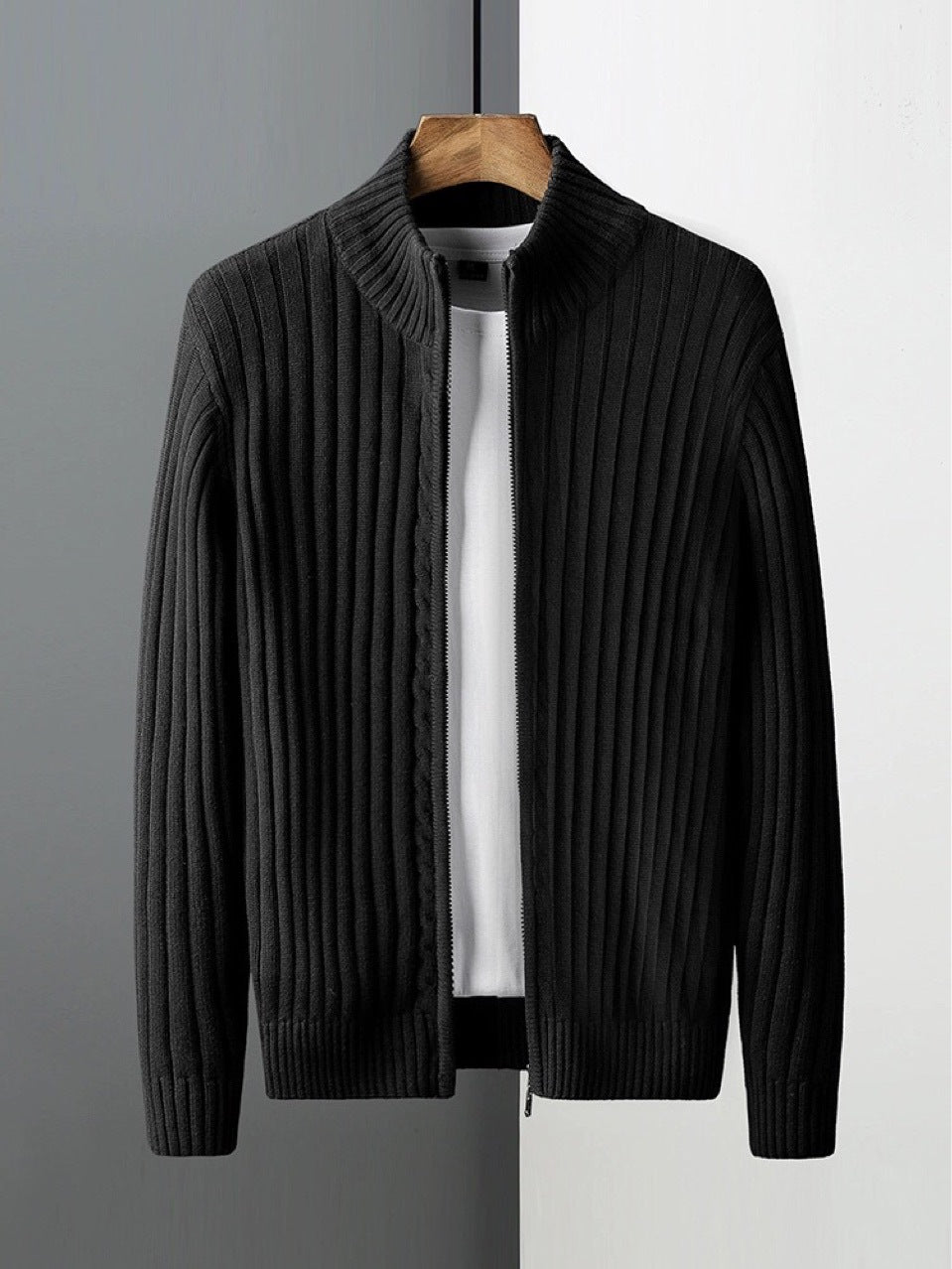 BELNAY Cable Zip Cardigan