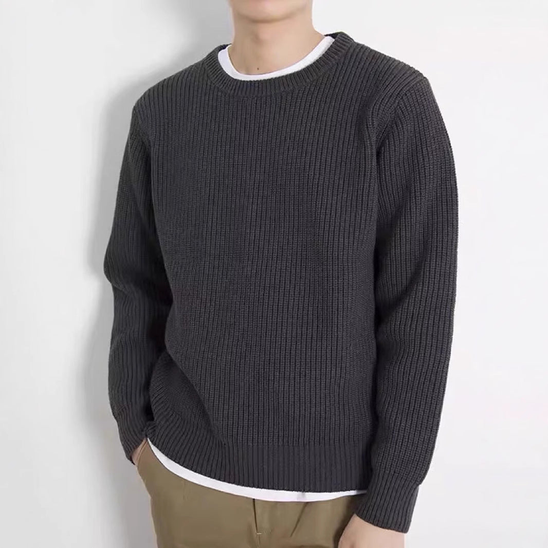 BELNAY Ribbed Crew Neck Sweater