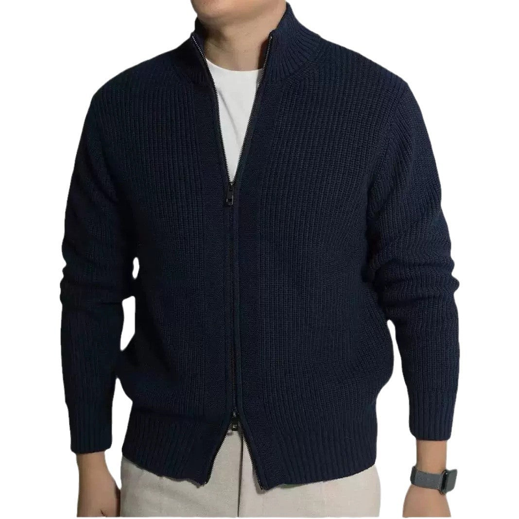BELNAY Curved Hem Zip Cardigan