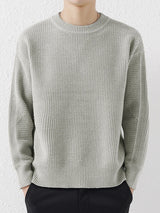 BELNAY Textured Crew Neck Sweater