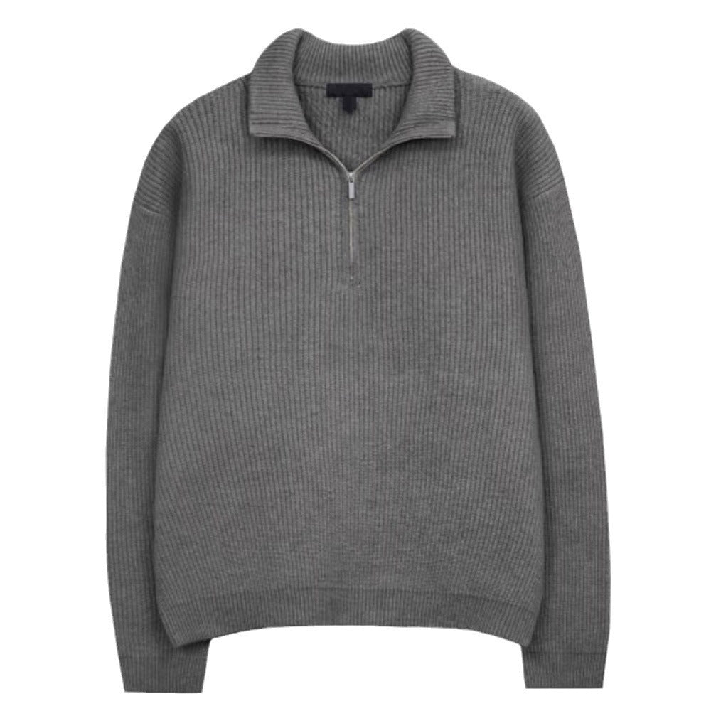 BELNAY Stand Collar Half-Zip Sweater