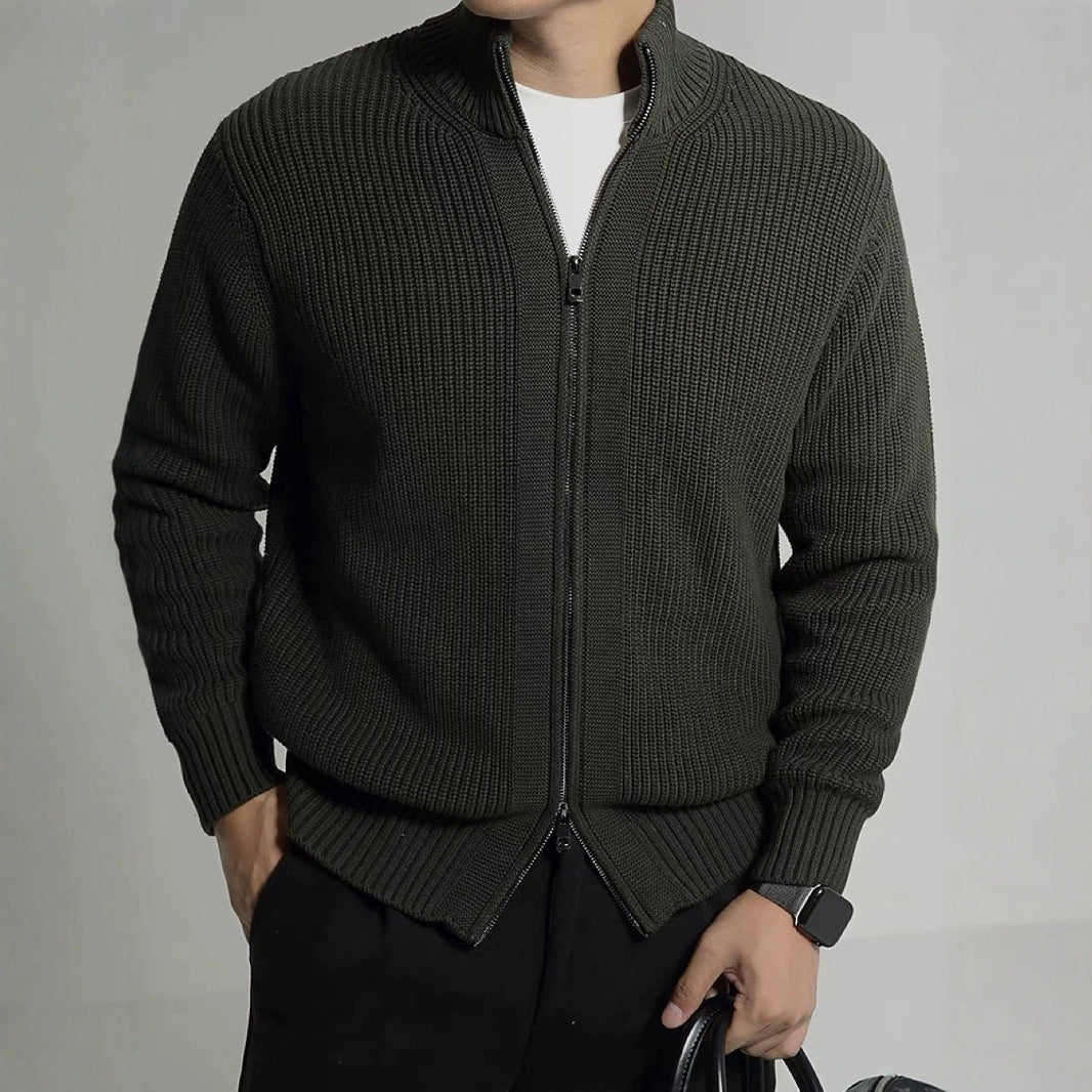 BELNAY Curved Hem Zip Cardigan