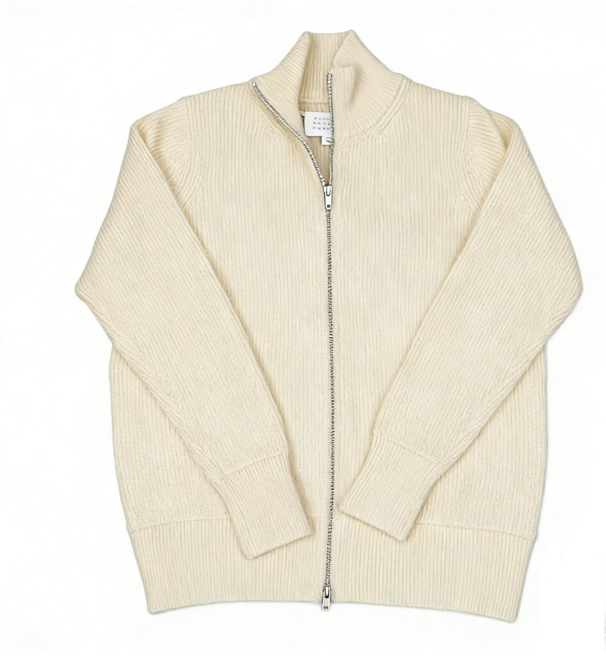 BELNAY Curved Hem Zip Cardigan