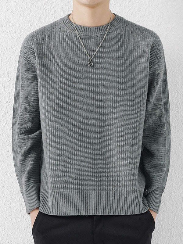 BELNAY Textured Crew Neck Sweater