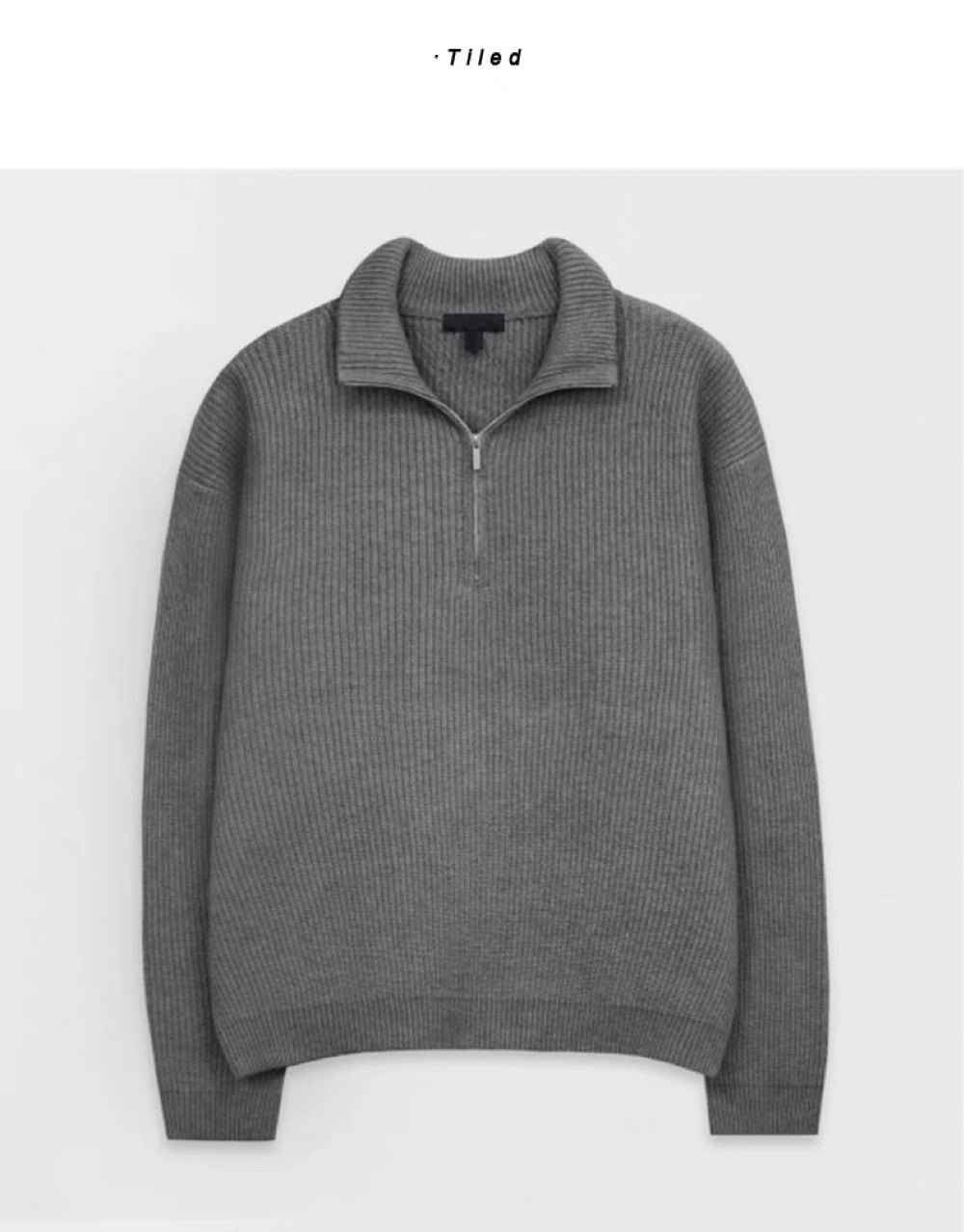BELNAY Stand Collar Half-Zip Sweater