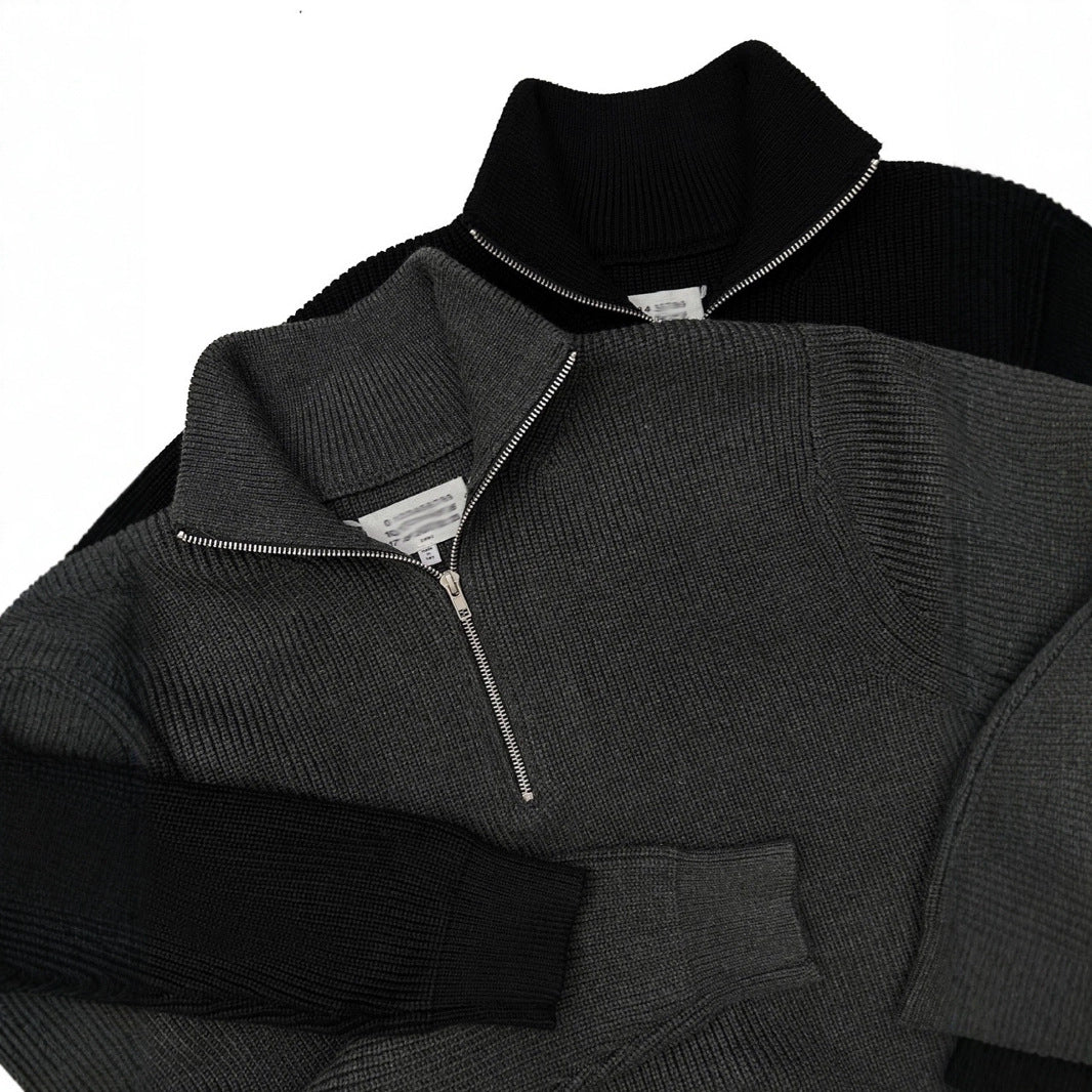 BELNAY High Collar Half-Zip Sweater