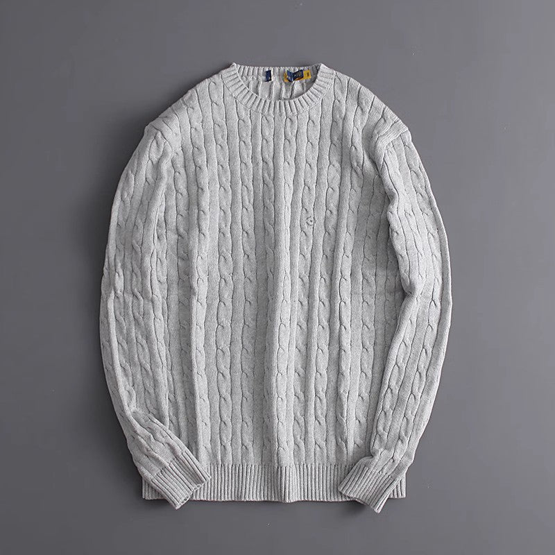 BELNAY Embroidered Cable Sweater