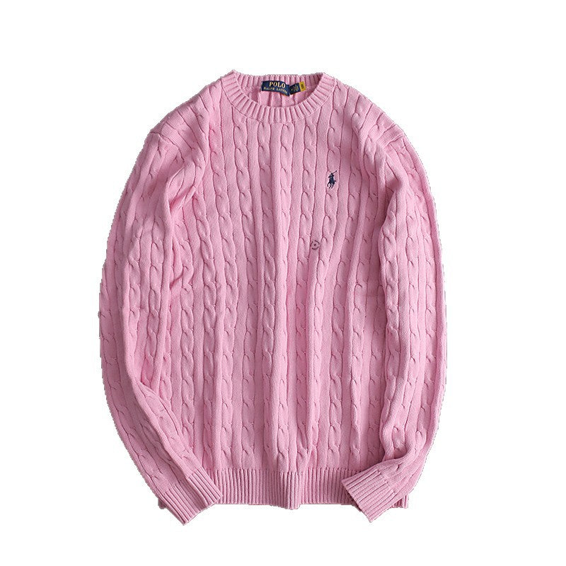 BELNAY Embroidered Cable Sweater