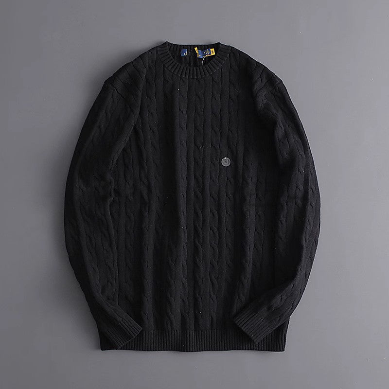 BELNAY Embroidered Cable Sweater