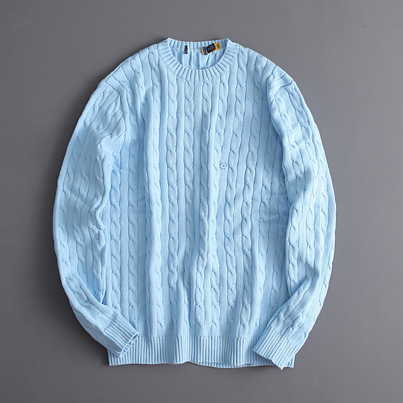 BELNAY Embroidered Cable Sweater