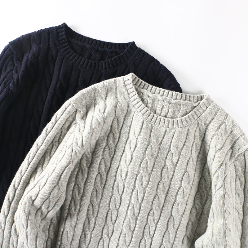 BELNAY Embroidered Cable Sweater