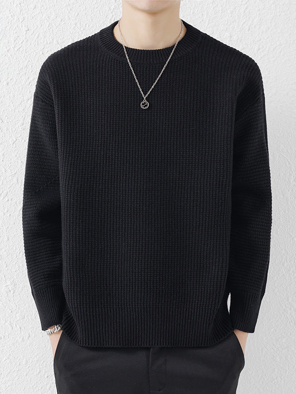BELNAY Textured Crew Neck Sweater