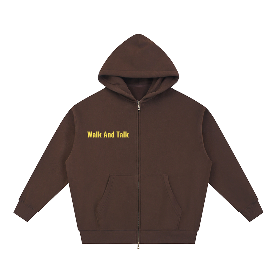 WALK And TALK Oversized Fleece Boxy Hoodie