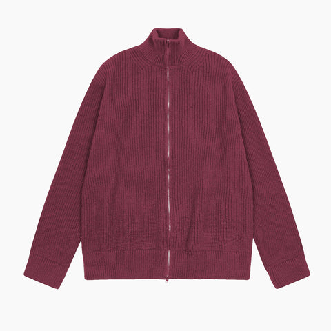 BELNAY Angled Hem Zip Cardigan