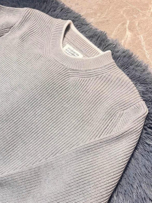 BELNAY Contrast Trim Crew Neck Sweater