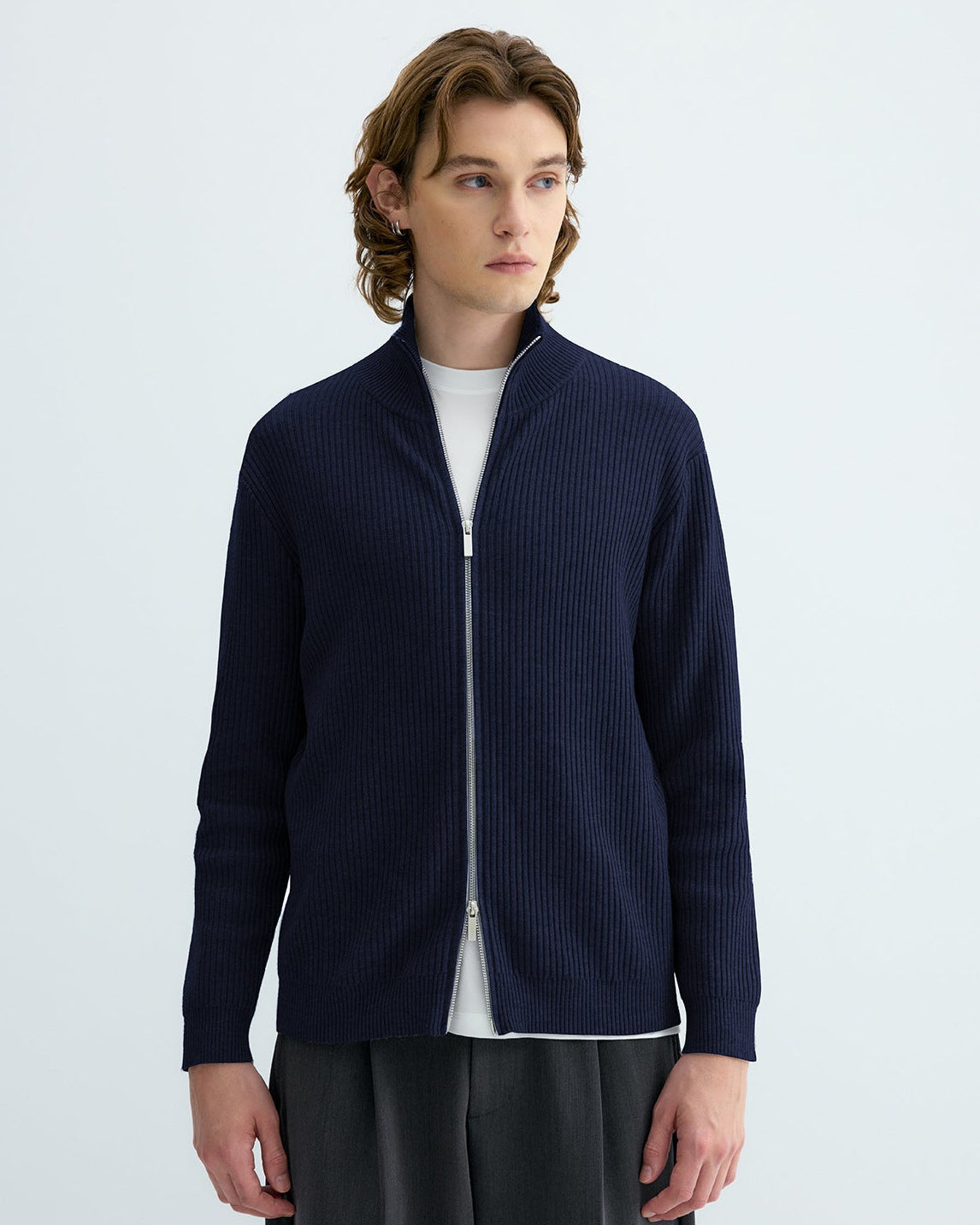 BELNAY Ribbed Zip Cardigan 4