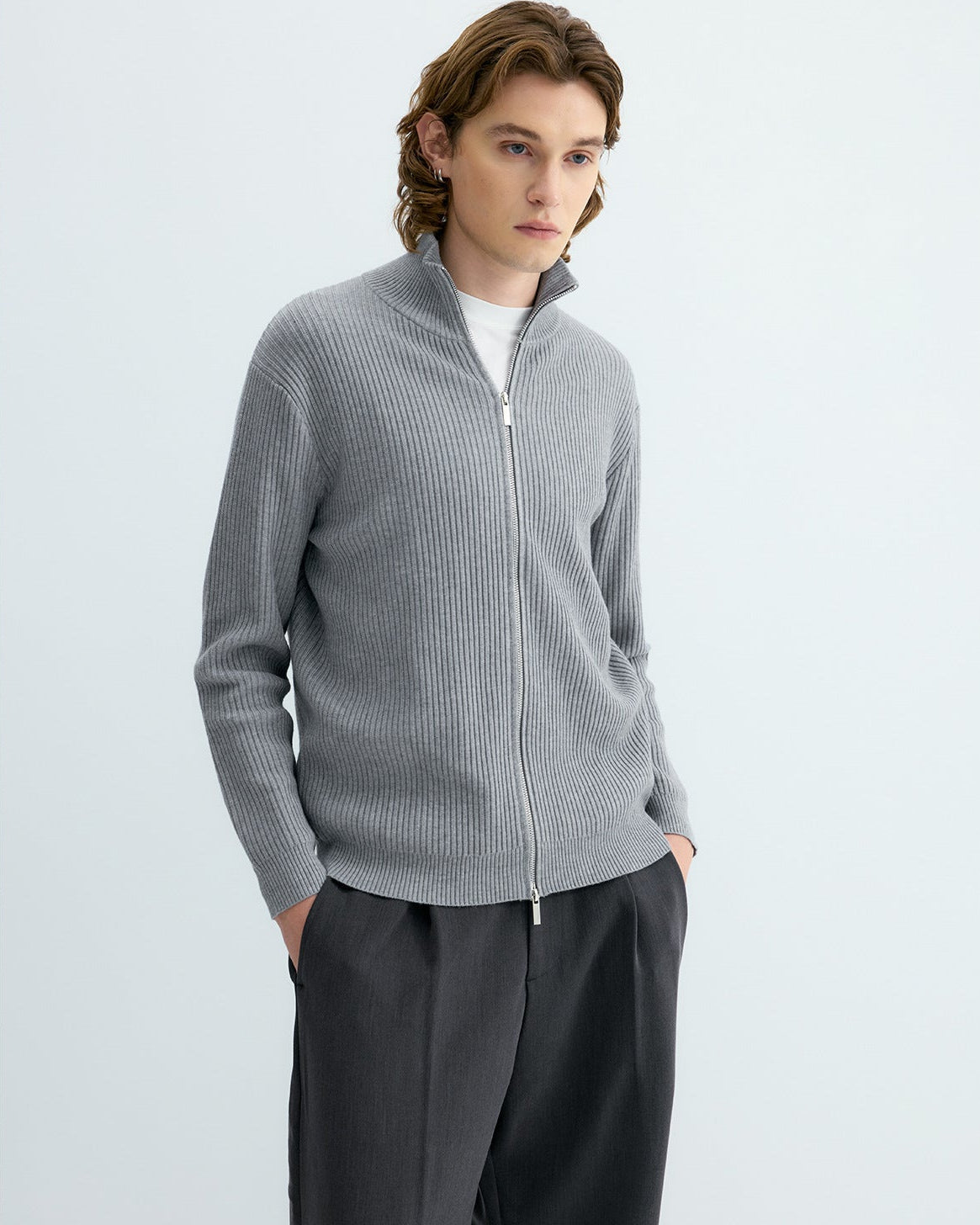BELNAY Ribbed Zip Cardigan 4