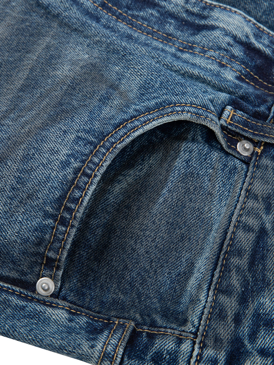Vintage Wash Baggy Denim Jeans