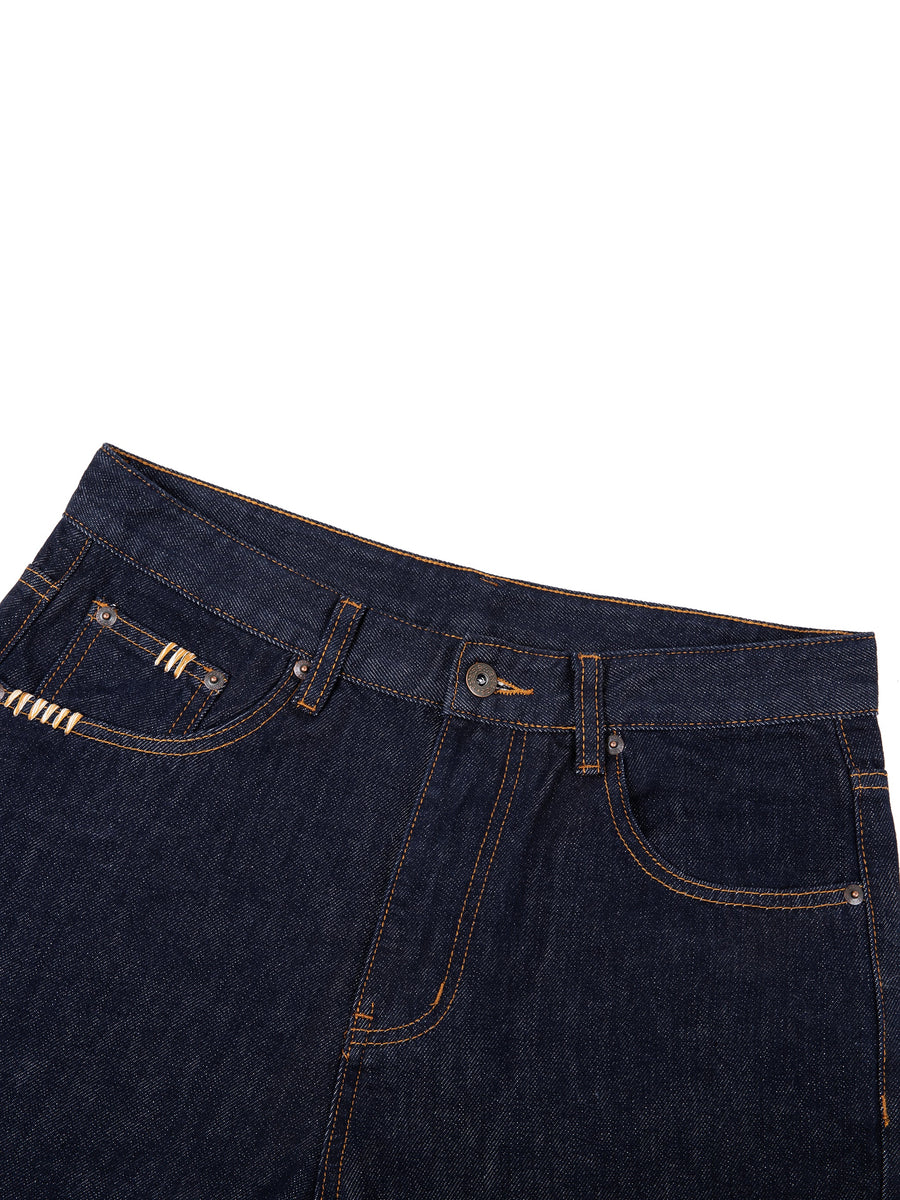Straight Leg Denim Jeans